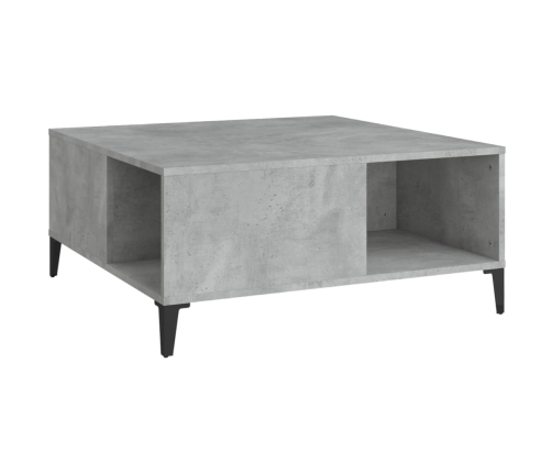 Mesa de centro madera contrachapada gris hormigón 80x80x36,5 cm