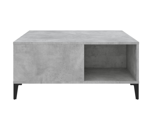 Mesa de centro madera contrachapada gris hormigón 80x80x36,5 cm