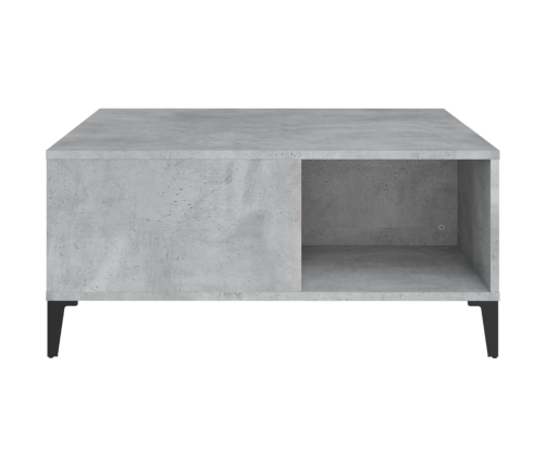 Mesa de centro madera contrachapada gris hormigón 80x80x36,5 cm