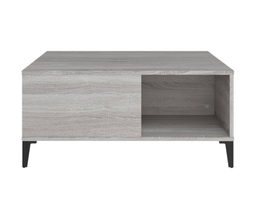 vidaXL Mesa de centro madera contrachapada gris Sonoma 80x80x36,5 cm