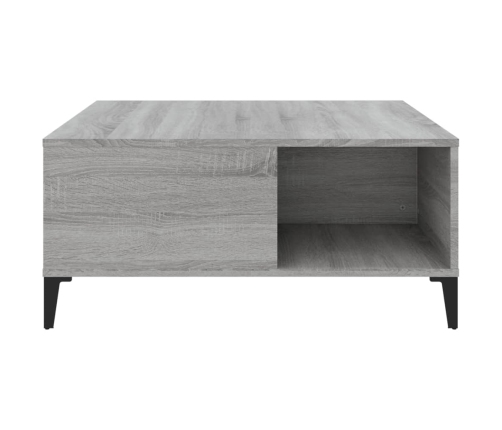 vidaXL Mesa de centro madera contrachapada gris Sonoma 80x80x36,5 cm