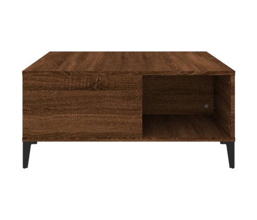 Mesa de centro madera contrachapada roble marrón 80x80x36,5 cm