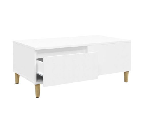 Mesa de centro madera contrachapada blanco 90x50x36,5 cm