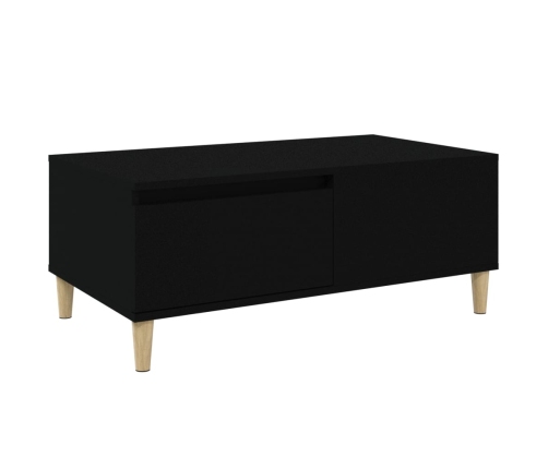 Mesa de centro madera contrachapada negro 90x50x36,5 cm