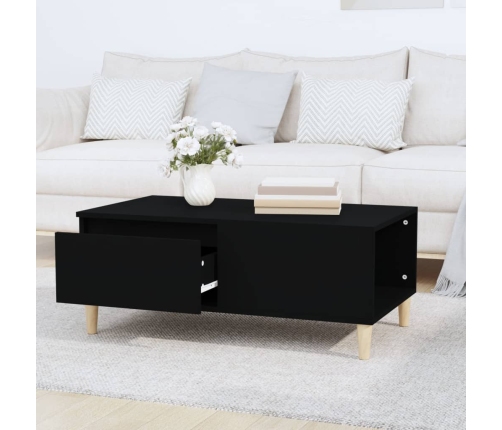 Mesa de centro madera contrachapada negro 90x50x36,5 cm