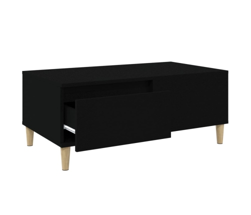 Mesa de centro madera contrachapada negro 90x50x36,5 cm