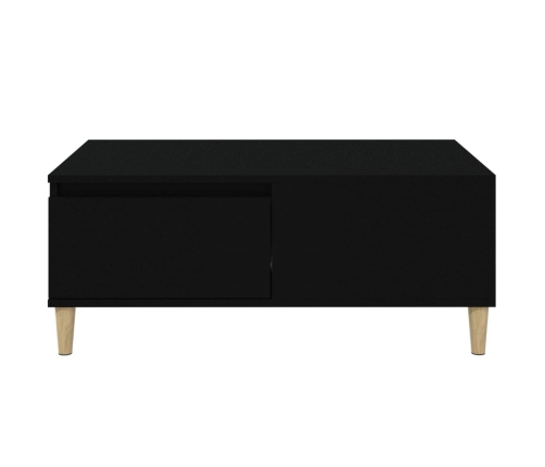 Mesa de centro madera contrachapada negro 90x50x36,5 cm