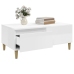 Mesa de centro madera contrachapada blanco brillo 90x50x36,5 cm