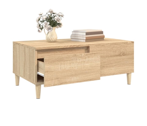 Mesa de centro madera contrachapada roble Sonoma 90x50x36,5 cm