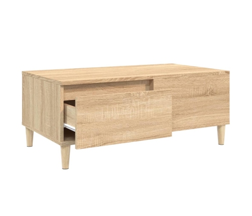 Mesa de centro madera contrachapada roble Sonoma 90x50x36,5 cm