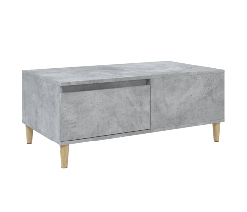 Mesa de centro madera contrachapada gris hormigón 90x50x36,5 cm