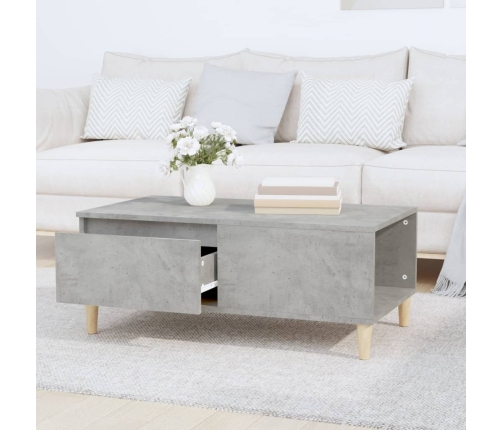 Mesa de centro madera contrachapada gris hormigón 90x50x36,5 cm