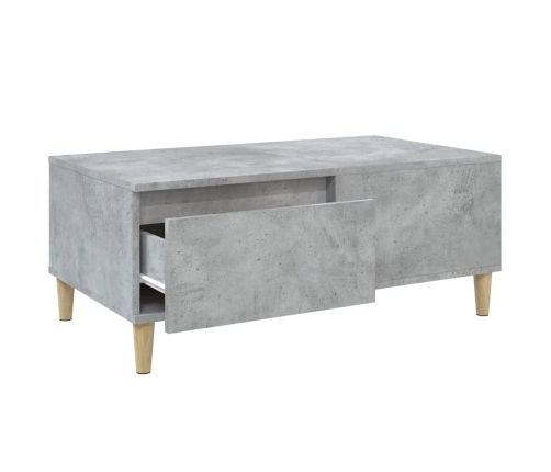 Mesa de centro madera contrachapada gris hormigón 90x50x36,5 cm