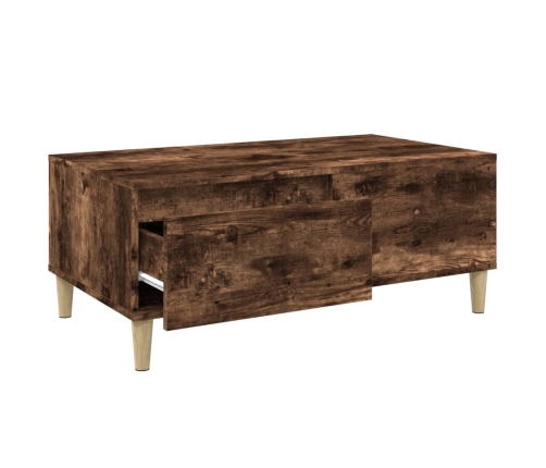 Mesa de centro madera contrachapada roble ahumado 90x50x36,5 cm