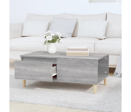 Mesa de centro madera contrachapada gris Sonoma 90x50x36,5 cm