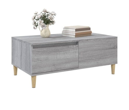 Mesa de centro madera contrachapada gris Sonoma 90x50x36,5 cm