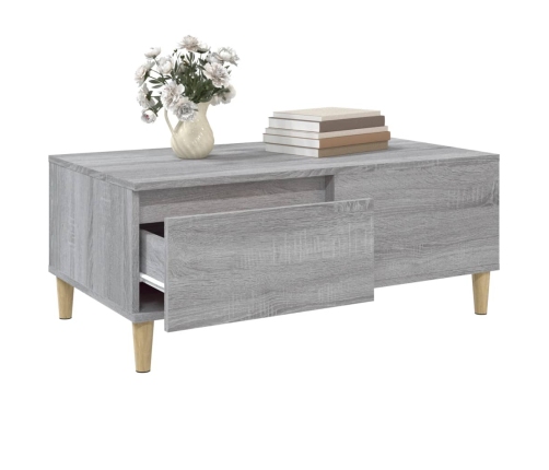 Mesa de centro madera contrachapada gris Sonoma 90x50x36,5 cm