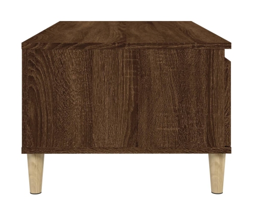 Mesa de centro madera contrachapada marrón roble 90x50x36,5 cm