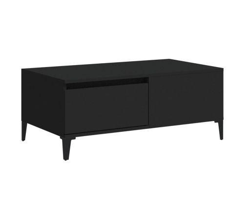 Mesa de centro madera contrachapada negro 90x50x36,5 cm