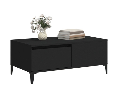 Mesa de centro madera contrachapada negro 90x50x36,5 cm