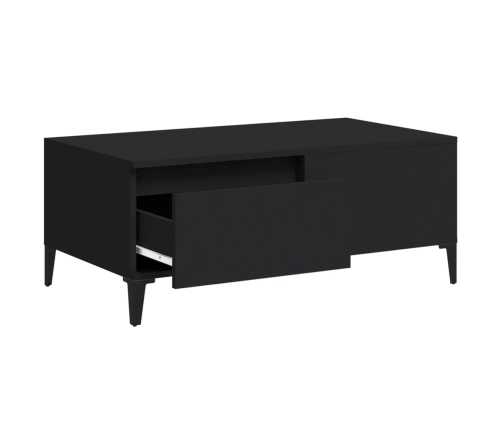 Mesa de centro madera contrachapada negro 90x50x36,5 cm