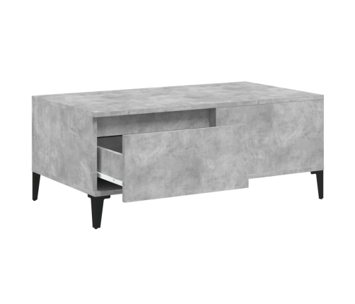 Mesa de centro madera contrachapada gris hormigón 90x50x36,5 cm