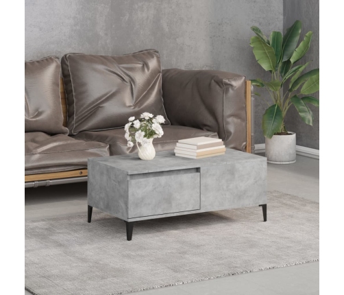 Mesa de centro madera contrachapada gris hormigón 90x50x36,5 cm