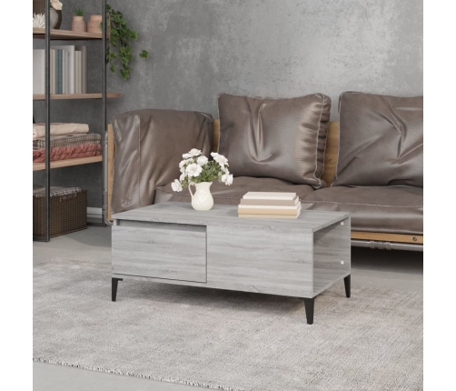 Mesa de centro madera contrachapada gris Sonoma 90x50x36,5 cm