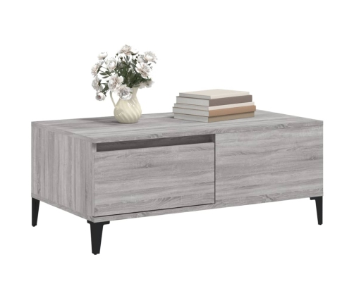 Mesa de centro madera contrachapada gris Sonoma 90x50x36,5 cm