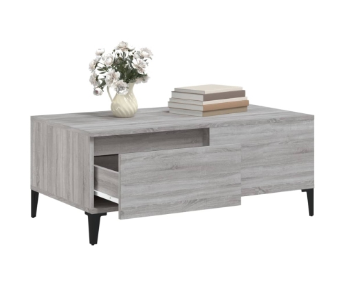 Mesa de centro madera contrachapada gris Sonoma 90x50x36,5 cm