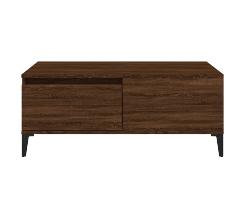 Mesa de centro madera contrachapada marrón roble 90x50x36,5 cm