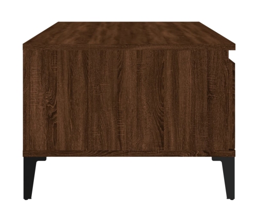 Mesa de centro madera contrachapada marrón roble 90x50x36,5 cm