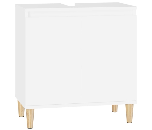 Armario para lavabo madera contrachapada blanco 58x33x60 cm