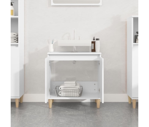 Armario para lavabo madera contrachapada blanco 58x33x60 cm