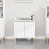 Armario para lavabo madera contrachapada blanco 58x33x60 cm