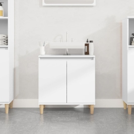 Armario para lavabo madera contrachapada blanco 58x33x60 cm