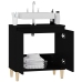 Armario para lavabo madera contrachapada negro 58x33x60 cm