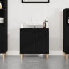 Armario para lavabo madera contrachapada negro 58x33x60 cm