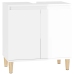 Armario de lavabo madera contrachapada blanco brillo 58x33x60cm