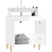 Armario de lavabo madera contrachapada blanco brillo 58x33x60cm