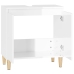 Armario de lavabo madera contrachapada blanco brillo 58x33x60cm