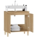 Armario de lavabo madera contrachapada roble Sonoma 58x33x60 cm