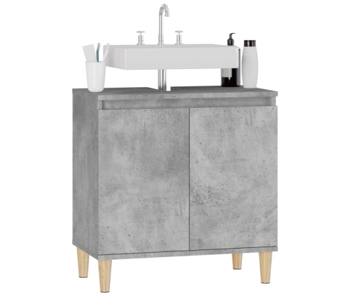 Armario de lavabo madera contrachapada gris hormigón 58x33x60cm