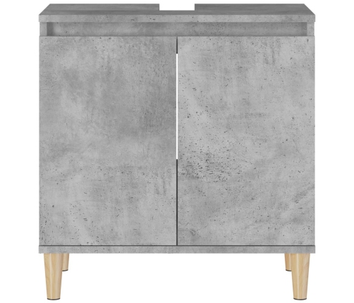 Armario de lavabo madera contrachapada gris hormigón 58x33x60cm