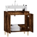 Armario de lavabo madera contrachapada roble ahumado 58x33x60cm