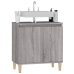 Armario de lavabo madera contrachapada gris Sonoma 58x33x60 cm