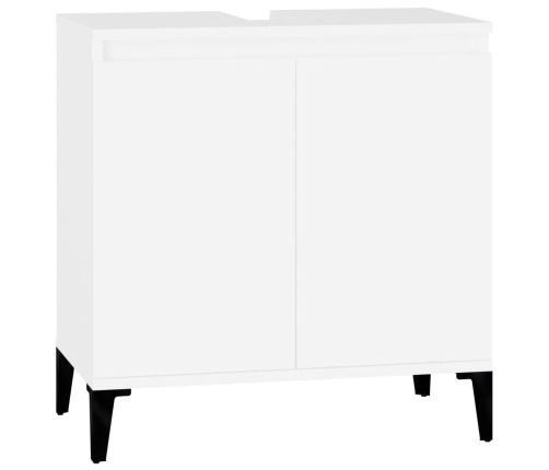 Armario para lavabo madera contrachapada blanco 58x33x60 cm