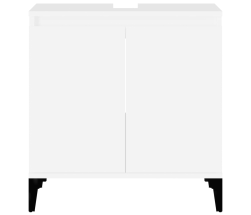 Armario para lavabo madera contrachapada blanco 58x33x60 cm