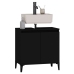 Armario para lavabo madera contrachapada negro 58x33x60 cm