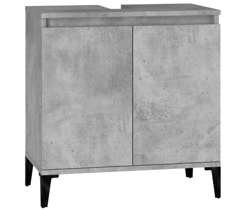 Armario de lavabo madera contrachapada gris hormigón 58x33x60cm